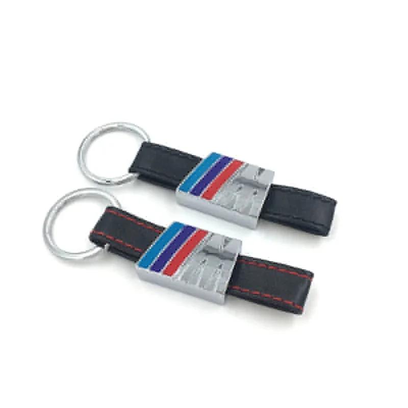 For BMW 1pcs Leather Car Metal Keychain Car Badge Key Ring For Bmw M Sticker E46 E90 F20 E60 E39 F10 X1 X3 X4 X5 X6 X7 Car Acces