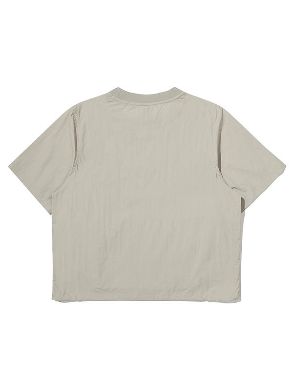 BBC EARTH W Chain Embroidery Woven Round T-Shirt_Light Olive