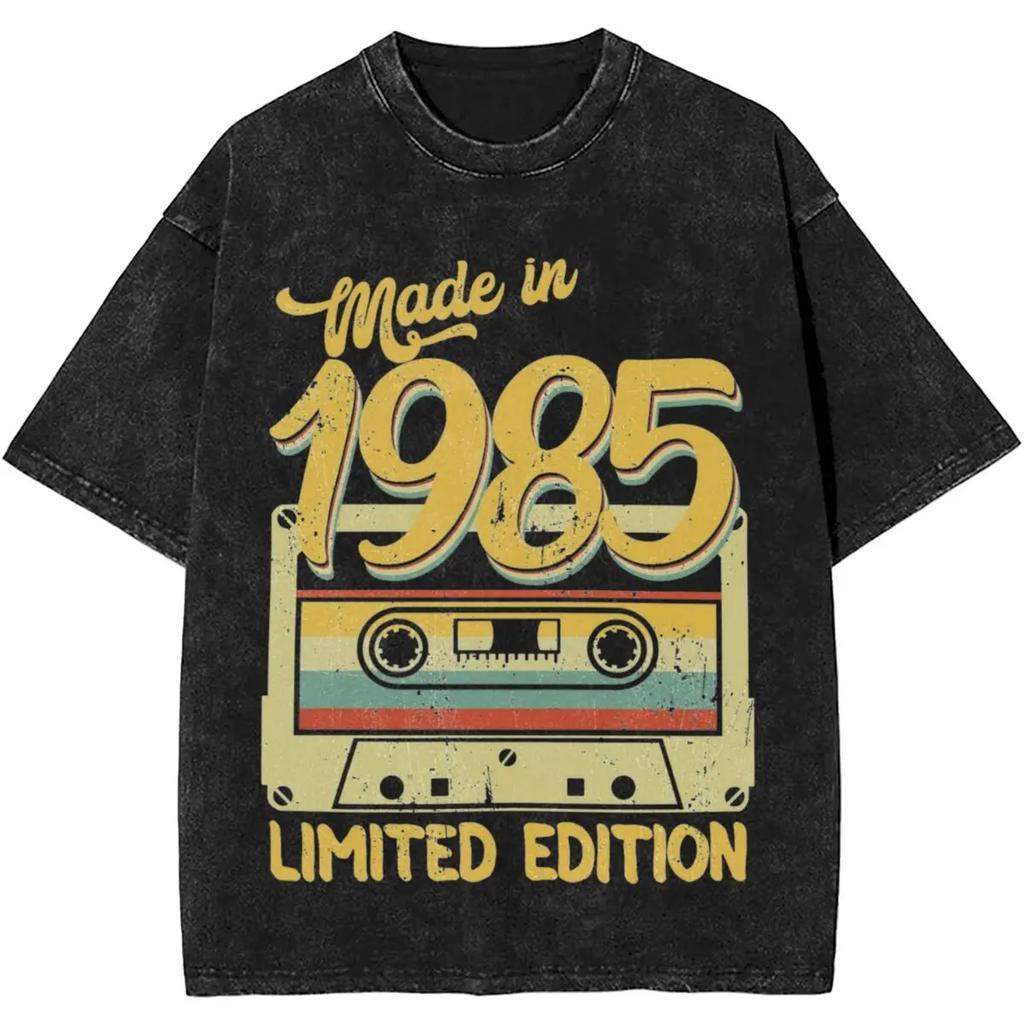 Made In 1985 Limited Edition Birthday Gift T Shirt T-Shirts Short Sleeve Classic Tops Cotton Crewneck Big Size Top Tees