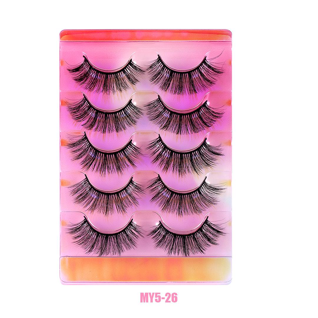 

3D Многослойные Густые 5 Пар Натуральные Ресницы Имитация Завитые Накладные Ресницы