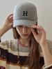 MAXZA H Initial Embroidered Stopper Knit Ball Cap