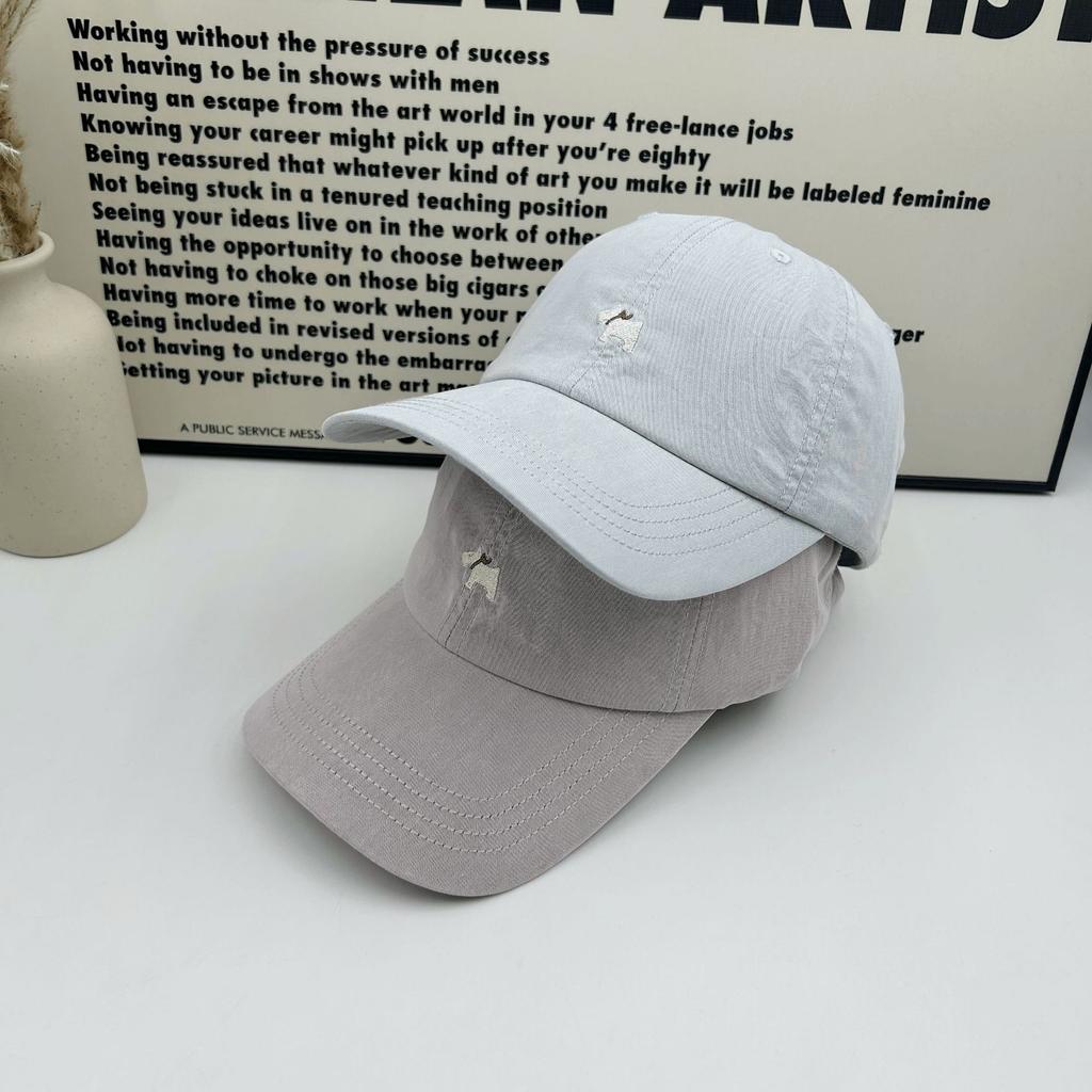 Peaked cap female spring summer thin simple puppy embroidered versatile baseball cap young couple street outing