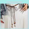 Handmade Beaded Waist Belt For Women With Knotted Design And Linen Material For Summer