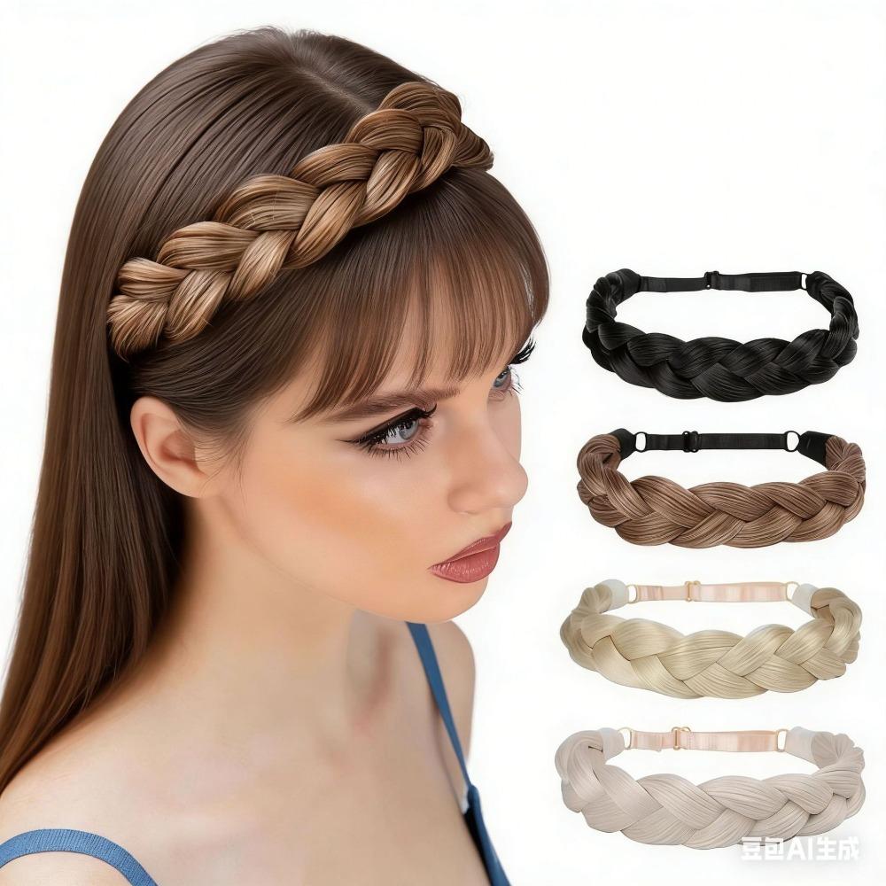 Syntetická pletená čelenka do vlasů Ručně vyrobená Retro obruč do vlasů Pletená elastická páska Vlasy Párty