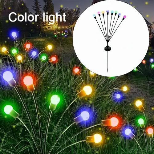 6/8/10LEDs Solar Firefly Lights Garden Firework Warm Lights Outdoor Waterproof Firefly Lawn Lamps Patio Pathway Decoration