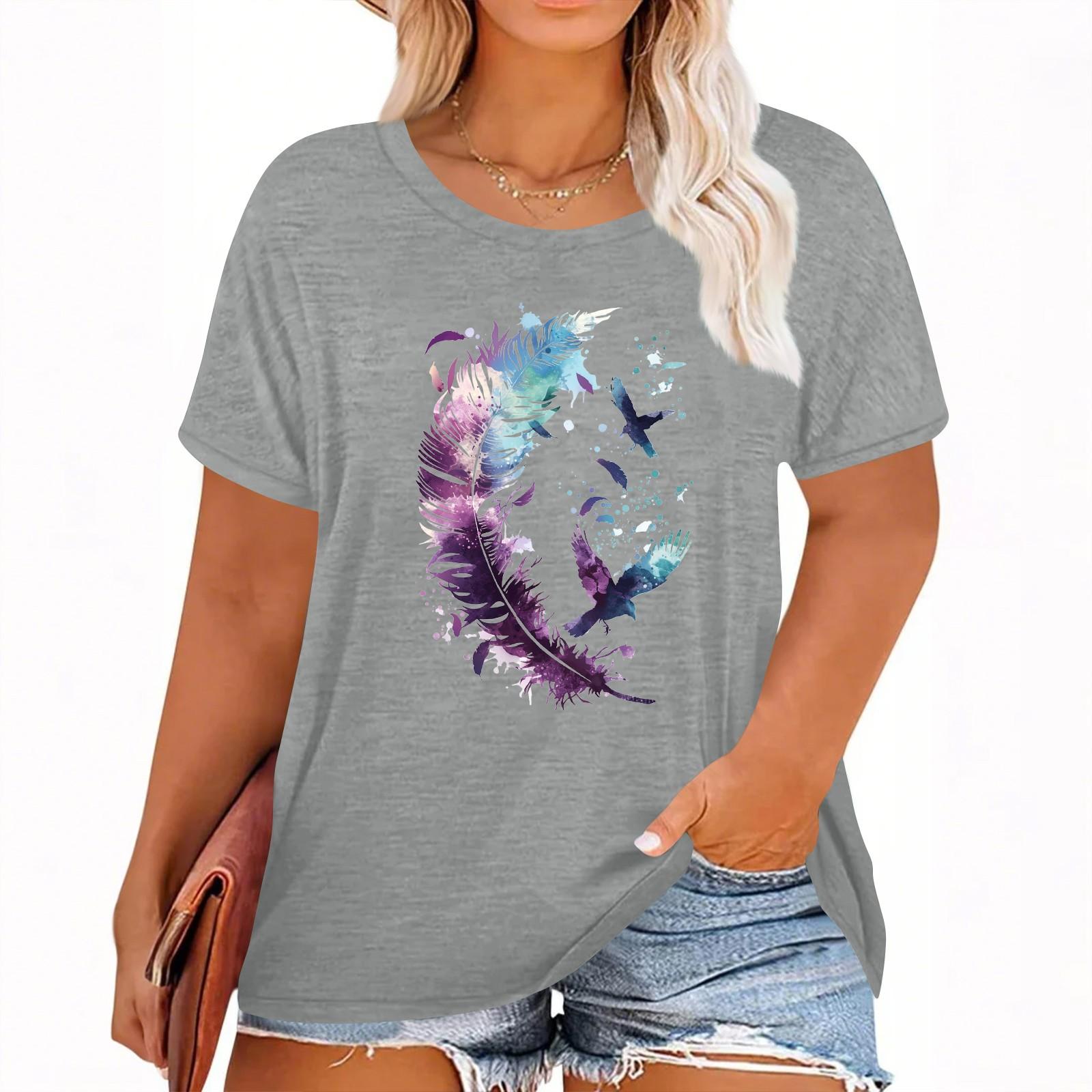 

Женская футболка с коротким рукавом и гавайским цветочным принтом XXXL