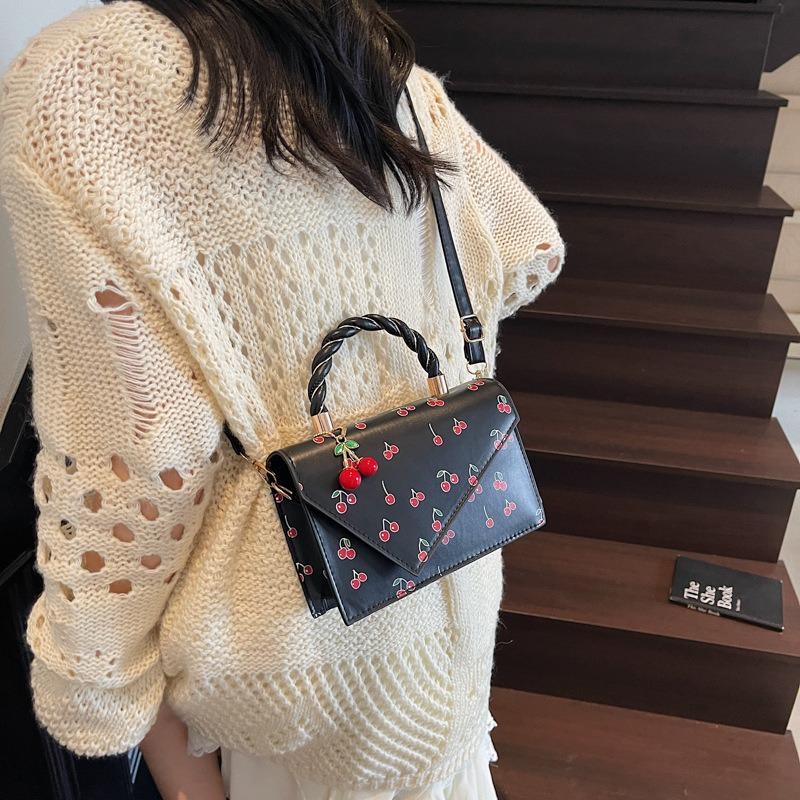 Casual printed handbag New versatile niche shoulder messenger bag Commuter small square bag