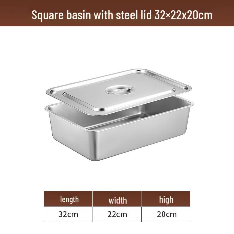 

304 Stainless Steel Rectangular Food Pan with Lid