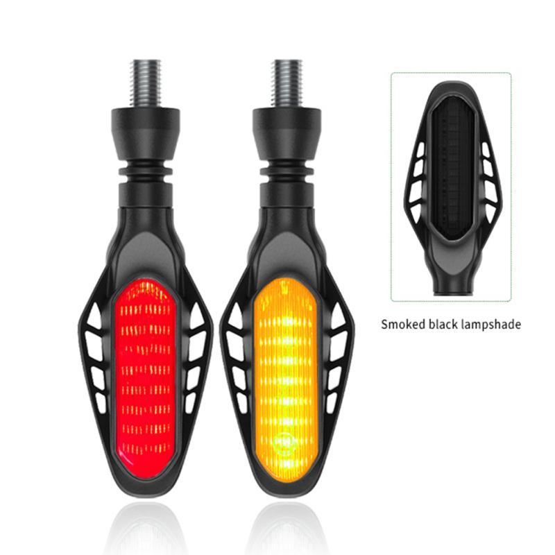 1 Coppia Frecce Moto, 16 LED Bicolore Sequenziali Fluenti Indicatori di Direzione Diurni