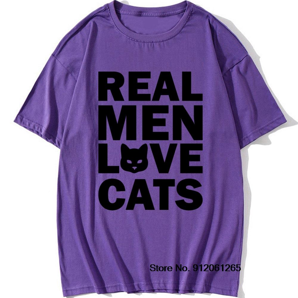 Real Unisex Love Cats Animal T Shirt Vintage Cats Lover Tshirt Cotton Tshirts Cool Daddy Mother Gift Oneck Short Sleeve Tops Tees
