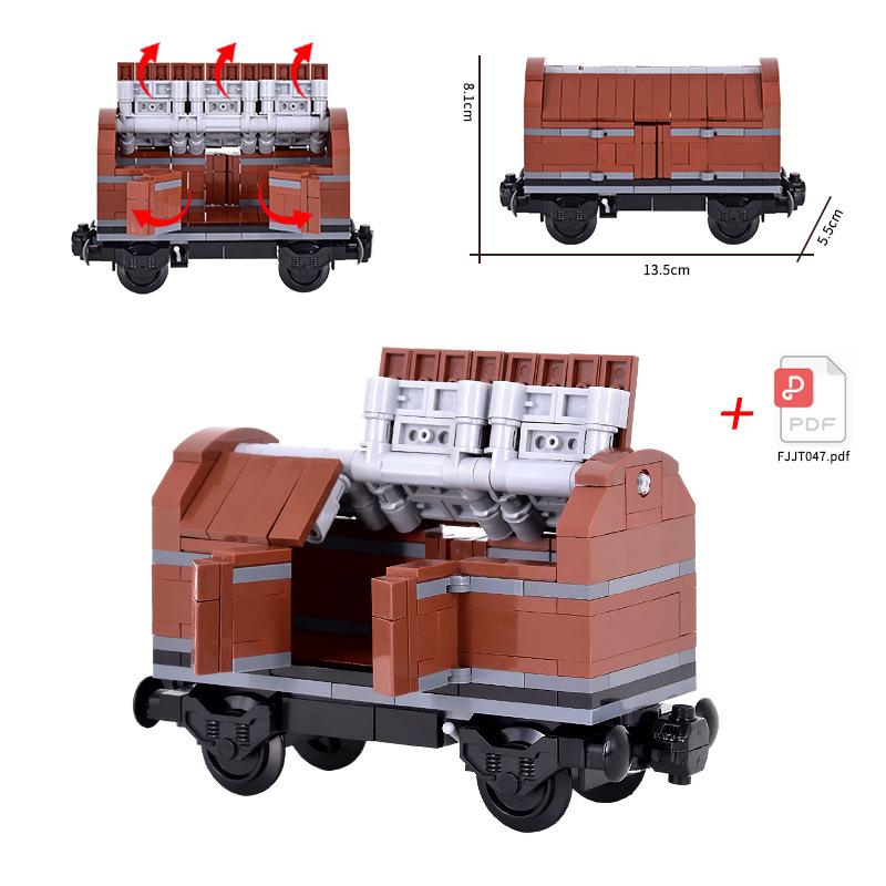 MOC City Steam Train Engine with Carriages: DIY High-Tech Modular Transport Vehicles Building Blocks Set