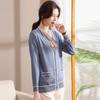 Mom Spring Two-Piece Set Middle-aged and Elderly Women's Fashion Long Sleeve Jacket Summer Versatile Knitted Short Sleeve Top