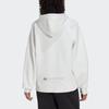 Adidas Solid Color Logo Print Drawstring Zip-Up Hooded Jacket Women Outerwear White HG2004