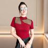 Summer New Women Luxury Hollowed-Out Hot Diamonds T-shirt Fashion Short Sleeve Casual Tops Streetwear Girl Cotton Tees Blouse