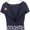 Tory Burch Silk Blend Short Sleeve One Piece 2 Navy System Women Used