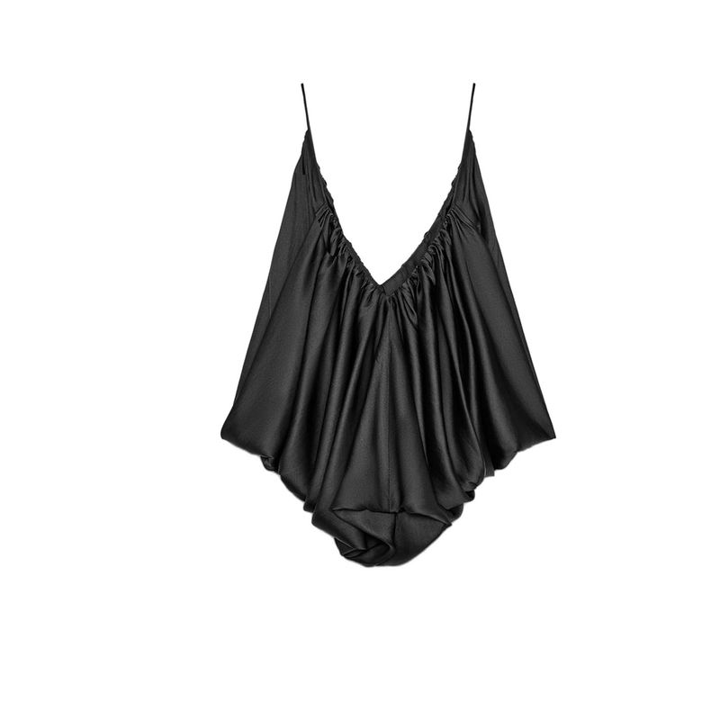 Autumn New Women's Clothing Minimalist Style Silk Satin Texture Peplum Top 3776019 8573019 8573549