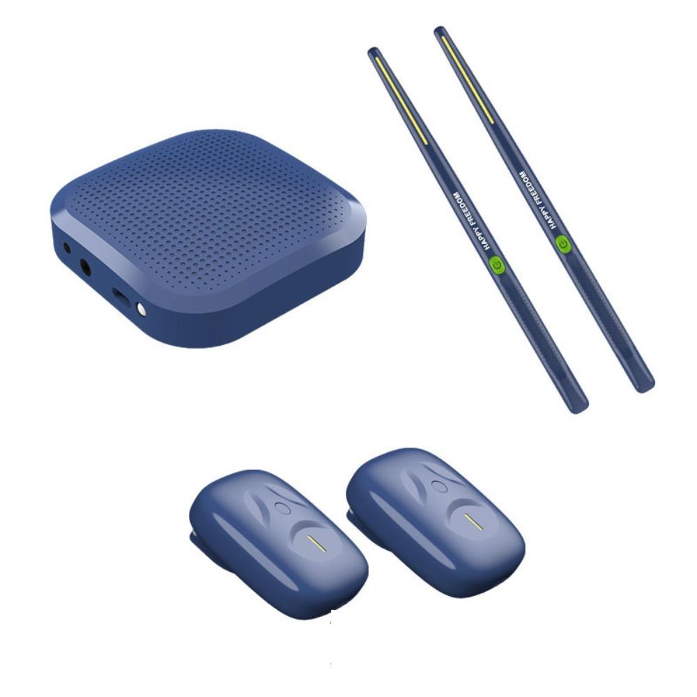 

Children s Toy Drum Set Virtual Air Drum Set Beginner Practice Electronic Virtual Drum синий