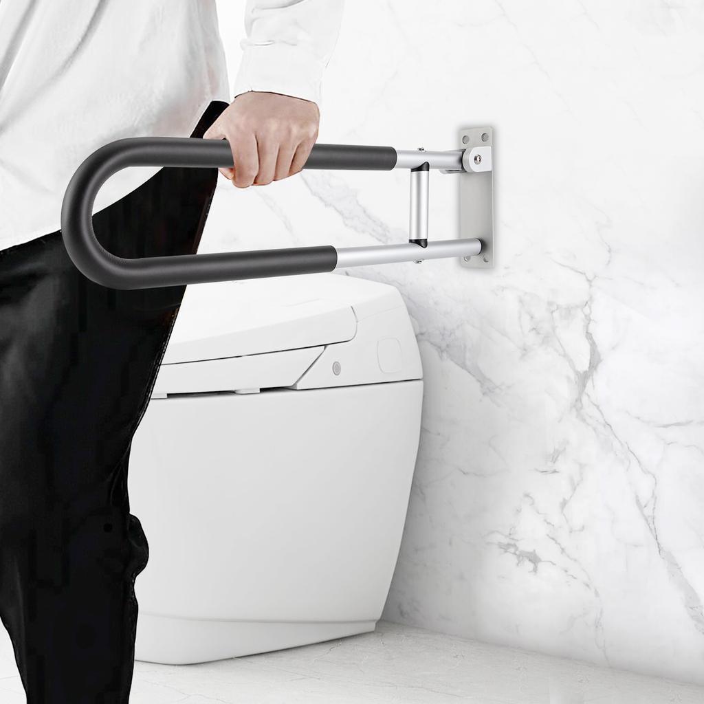 23,6 tum Vikbara Dusch Badrumstillbehör, Ledstång Handtag, Väggmonterat Toalett Säkerhetsstöd för Äldre Seniorer Funktionshindrade