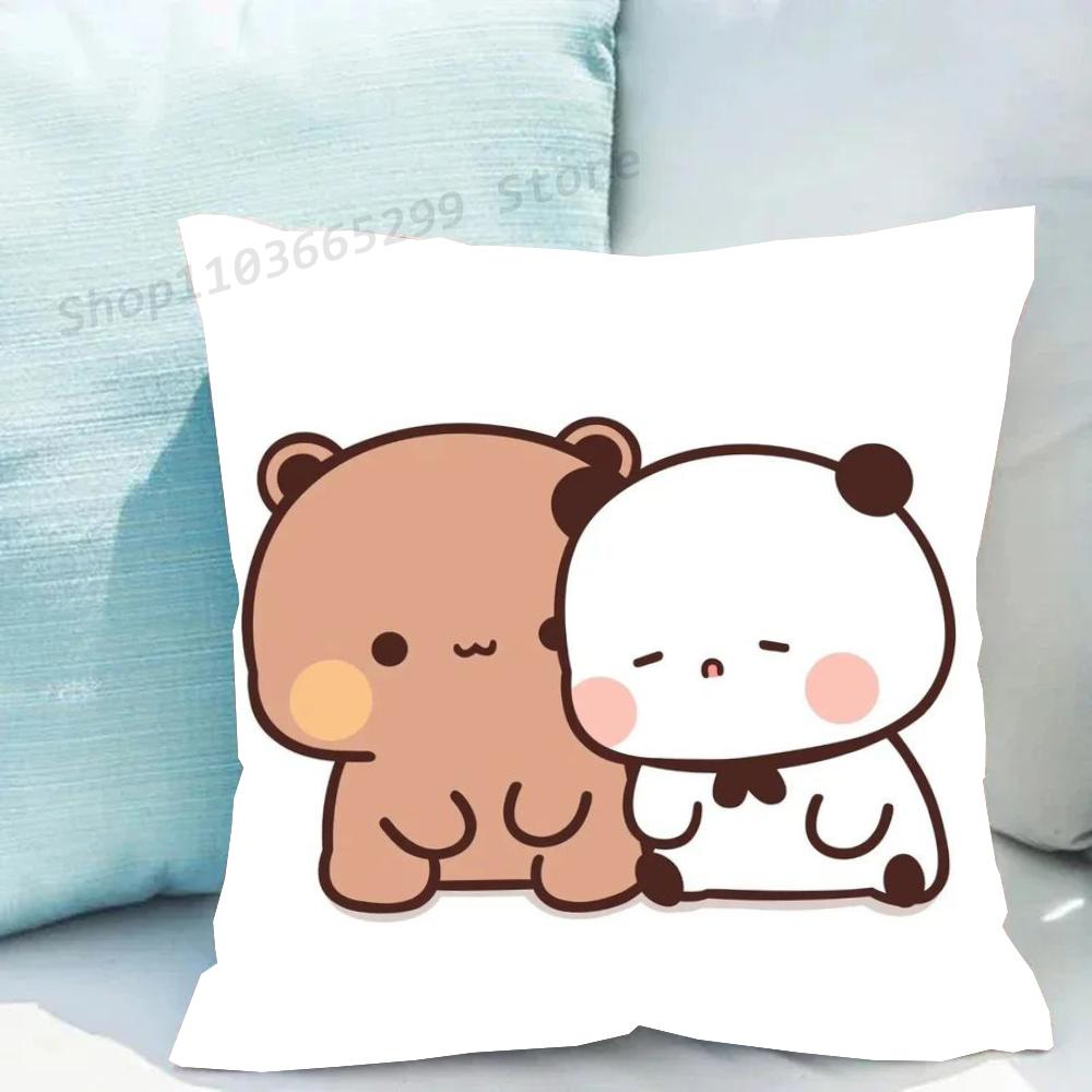 

1pc Cute Bear Bubu Dudu Pillow Case Square Bedroom Sofa Leisure Comfort Cushion Car Living Room Home Decoration 16x16Inch