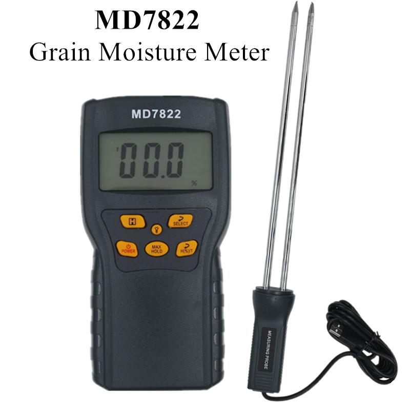 MD7822 Grain Moisture Meter LCD Digital Hygrometer Contains Corn Wheat Humidity Tester Moisture Content Detector for Grain