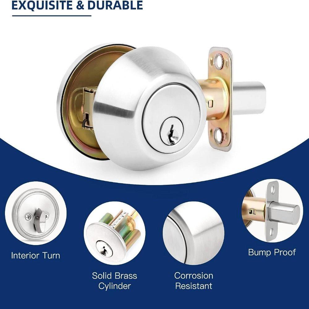 Invisible Entry Door Knobs Single Side Room Door Locks Single Cylinder Deadbolt  Home Door Gate