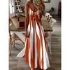 Women's Fashion Summer Spring Colour Block Print Sleeveless V-Neck Loose Waistline Casual Dresses
