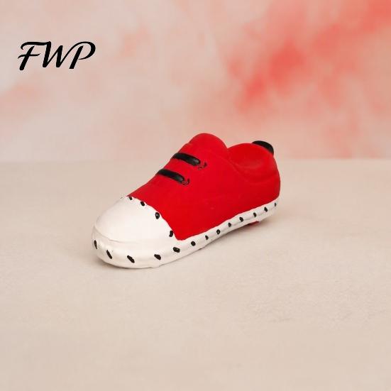 Natural Rubber Dog Toys for Aggressive Chewers Cartoon Shoe Squeaky Toy, Funny Sneaker Shape Chew Toy Soft Elastic Teething Dogs Small Medium