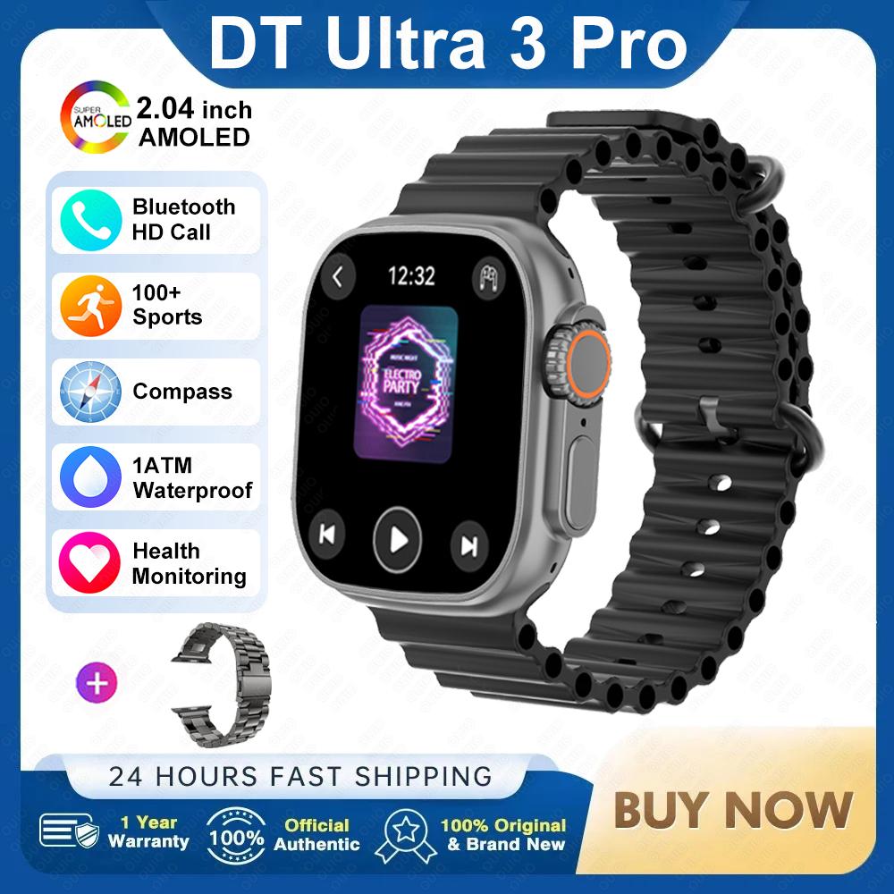 2025New DT Ultra 3 Pro Google Map NFC SmartWatch 32G Memory Music Video NFC Bluetooth Call Waterproof SmartWatch