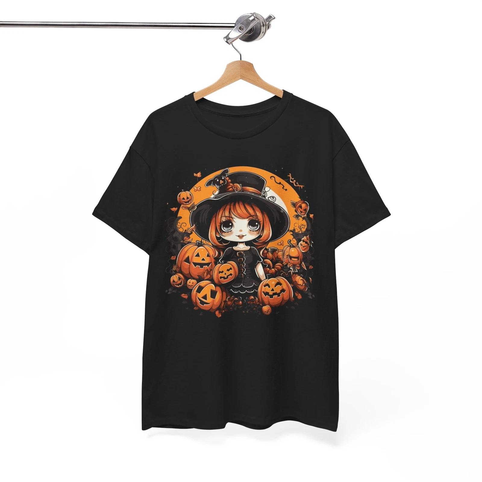 Kawaii Witch Pumpkin Halloween T-Shirt | Mystical & Magical Inspired Tee M