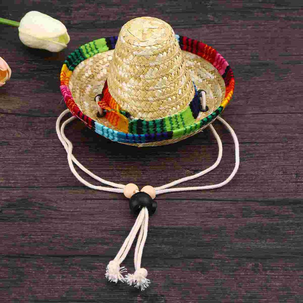 Sombrero Hat Chihuahua Cosplay Clothes Cowboy Wide Brim Dog Costume Mexican Party Supplies