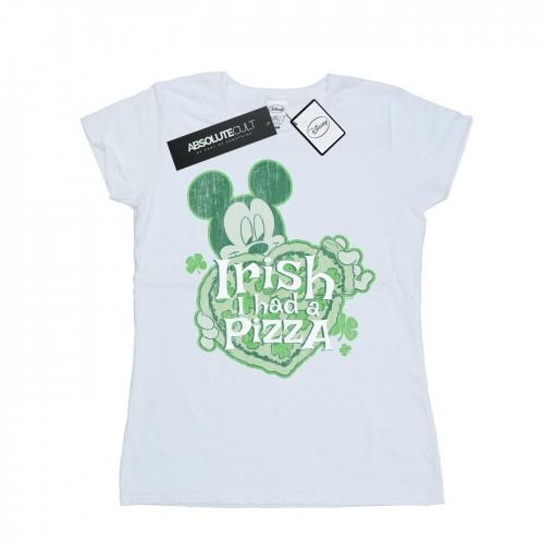 Disney Womens/Ladies Mickey Mouse Shamrock Pizza Cotton T-Shirt