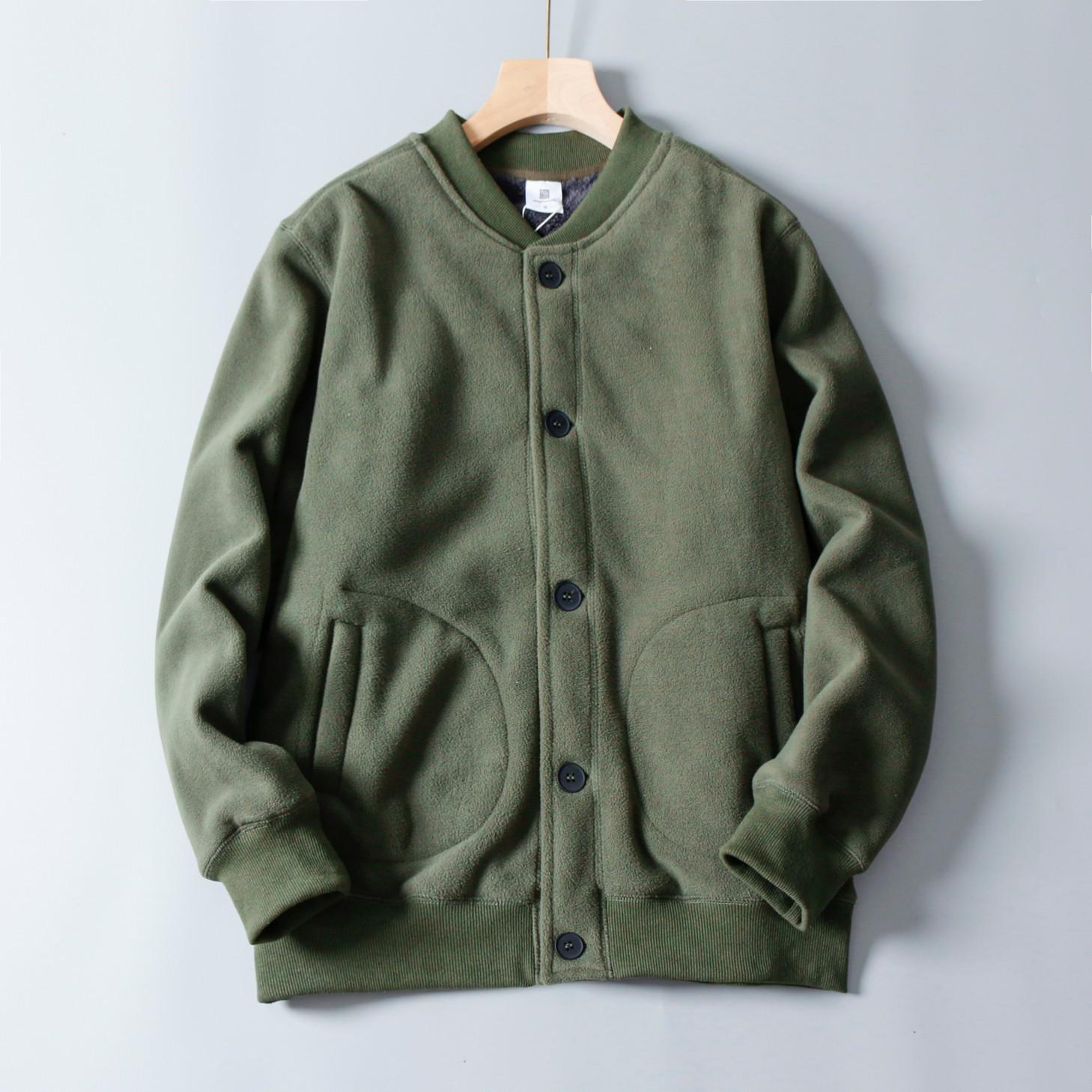 

Мужская зимняя повседневная бейсбольная куртка с воротником-стойкой - флис с хлопковым бархатом, модный стиль Flight M