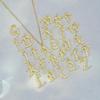 European & American Gold-Plated Copper Zircon Letter Necklace - High-End DIY Jewelry Accessory
