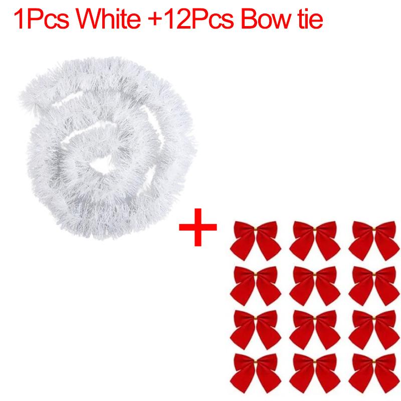 3/1 Stück Weihnachtsbaum-Band-Anstecker Weihnachtsbaumschmuck Hausparty Weihnachts-Girlande Deko Baumschmuck Grüner Stock Lametta Partyzubehör