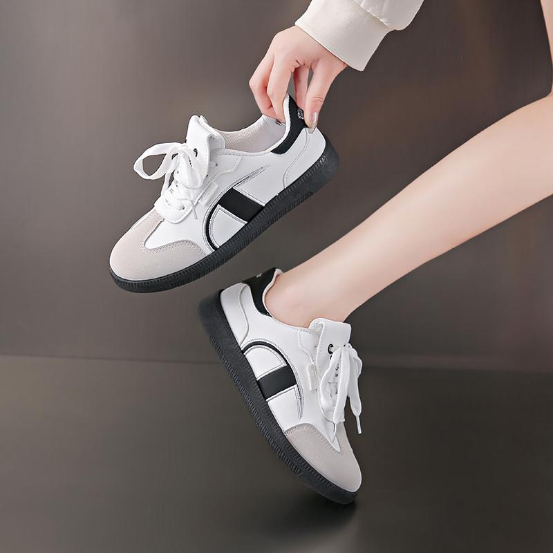 Mode Lässig Outdoor Damen Schuhe Herbst Neuer Stil Vielseitiges Design Weiße Sneaker Mikrofaser Obermaterial Gummisohle Erwachsene Damen Schuhe