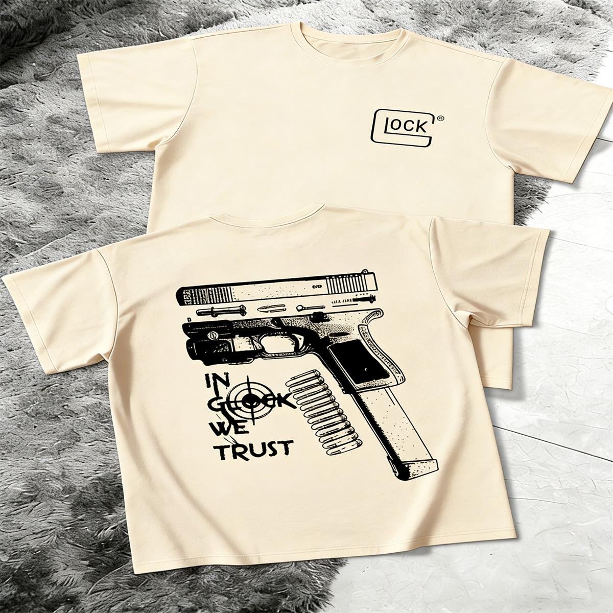 

Мужская футболка Streetwear с графическим принтом механических компонентов L бежевый