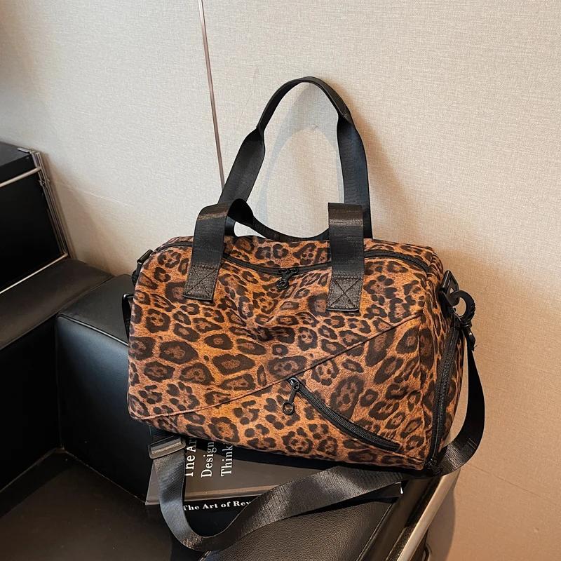 

Leopard PU Leather Crossbody Bag for Women Pillow Shoulder Bags 2025 Designer Luxury Brand Handbags and Purses 36cmx22cmx20cm леопардовый
