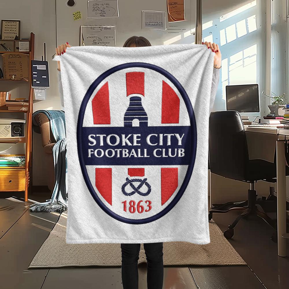 1 ΤΕΜ. Κουβέρτα Φανέλα με Εκτύπωση Stoke City FC, Υψηλής ποιότητας Άνετη για Όλες τις Εποχές, Διακόσμηση Σπιτιού, Ζεστασιά και Άνεση, Ιδανική για Χριστουγεννιάτικα Δώρα182