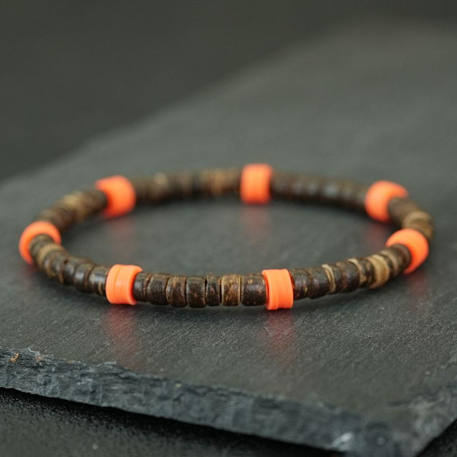 

Noter New Natural Coconut Beads Wooden Bracelet Unisex Poly Clay Strand Braslet Beach Surfing Jewelry Lightweight Comfortable оранжевый