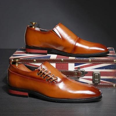 Herren Business-Kleiderschuhe aus Leder Britische Spitzschuhe Derby-Schuhe Mode Lässig Schnürschuhe Atmungsaktiv Luxus Hochzeitsschuhe für Herren