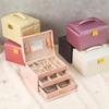 Leather Jewelry Storage Box - Organizer for Rings, Earrings, Necklaces, Makeup & Watch