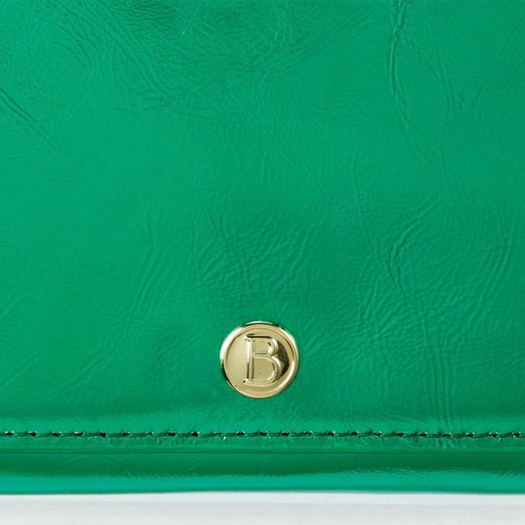 [Barcos] Sparkling Ponte Piccola Accordion Wallet for Women, Compact Wallet, Mini Wallet, Bifold Wallet with Card Slots and Coin Purse, Glossy