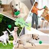 Indestructible Dog Chew Toy for Aggressive Chewers Tough Natural Rubber Squeaky Ball Beef Flavor Hexagonal Design Long