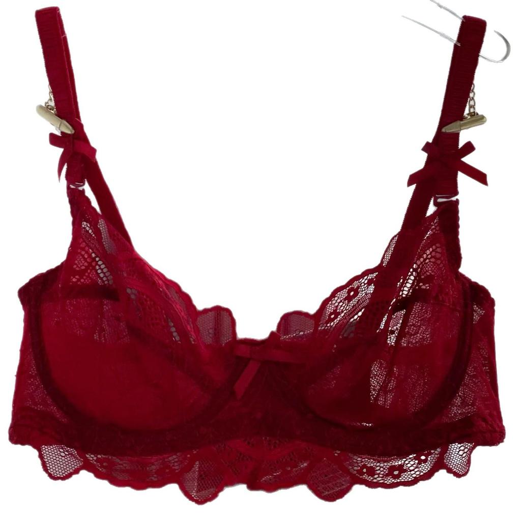 Damen Ultra-Dünnes Spitzen-BH-Set: Weich, Bequem, Atmungsaktiv, Push-Up mit Seitenstütze, Übergrößen verfügbar