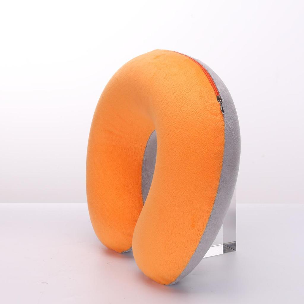 Promotional Inflatable U-Shaped Travel Neck Pillow with Plush Outerwear