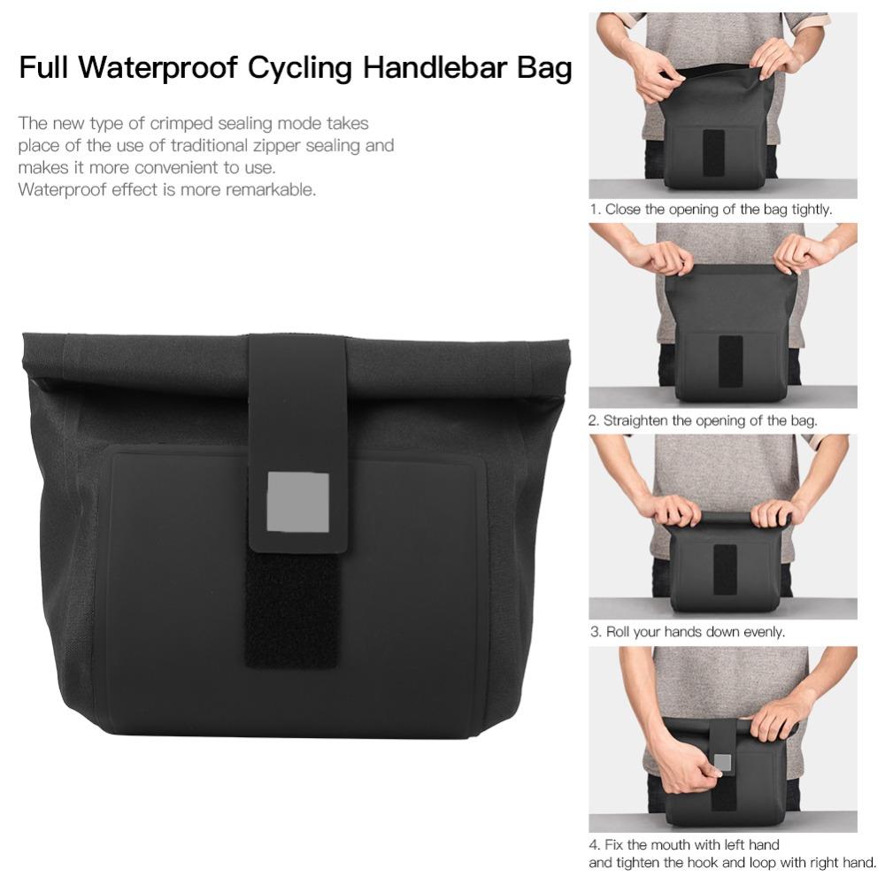 Waterproof Bicycle Handlebar Bag 2L Capacity Bike Storage Bag Durable Cycling Bag  Outdoor Storage