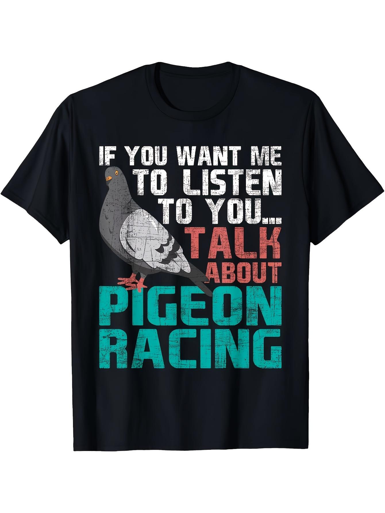 T-Shirt y2k Pigeon Racing T Black L