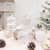 Exquisite 8cm Christmas Ornaments: Set of 6 Transparent Color-Painted Balls in Gift Box for Tree Decoration