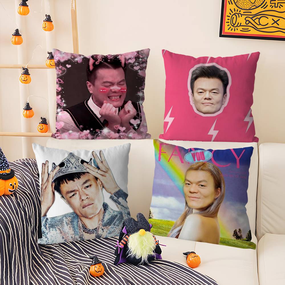 Funny J-Jyp Meme Pillow Case Office Sofa Dorm Chair Back Short Plush Double-Sided Printing Home Cushion Cover