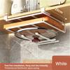 Kitchen Under Cabinet Hanging Organizer Rack with Hooks Multi-Purpose Holder for Paper Towel Cutting Board & Pot Lids